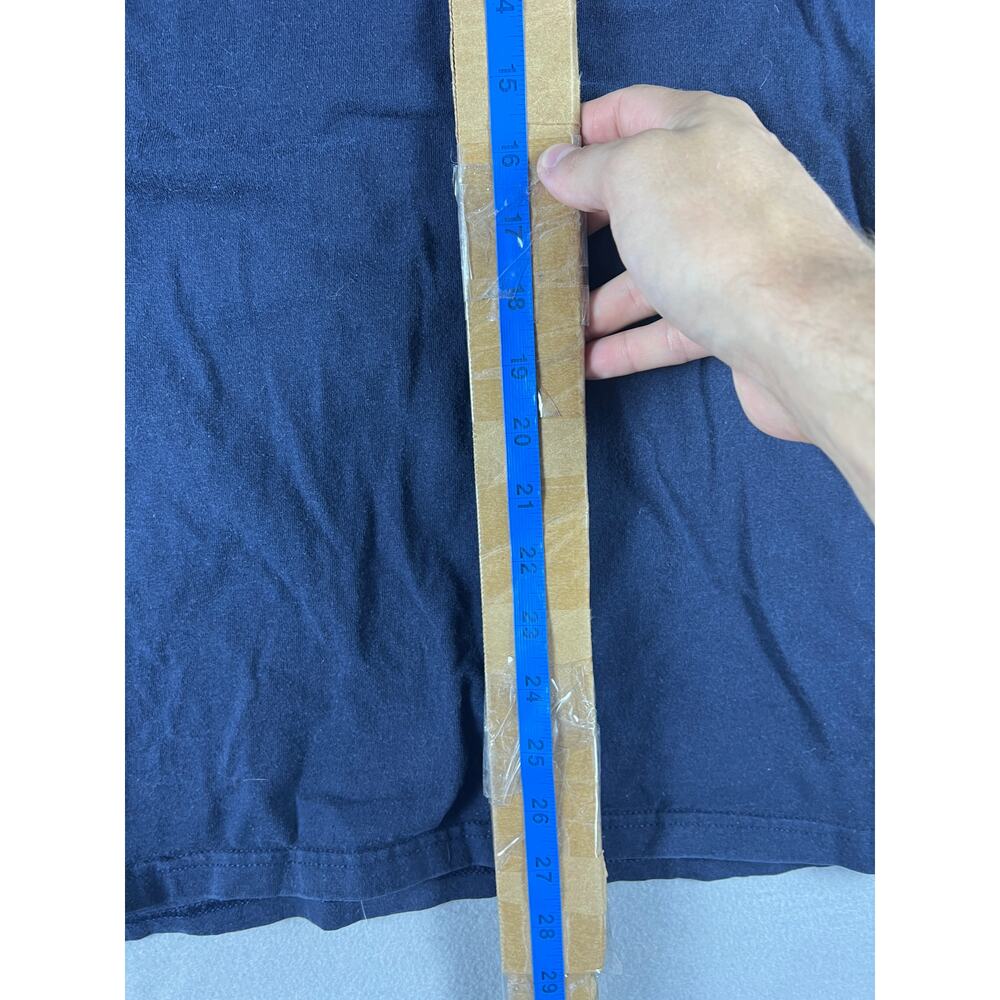 Champion T-Shirt Mens XL Blue Short Sleeve Crew Neck Logo Embroidered Ringer Tee - Picture 5 of 6